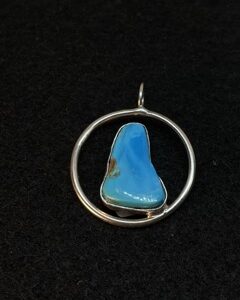 Turquoise Pendant 25 MM Circle