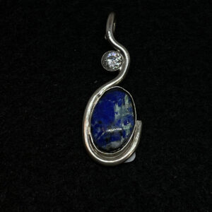 Azurite  Pendant with CZ 25X15 mm (Copy)