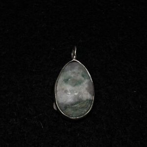 Smoky Green Quartz Silver Pendant 15x20 mm