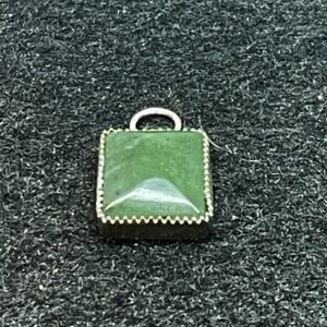 Jade Silver Pendant 12x15 mm